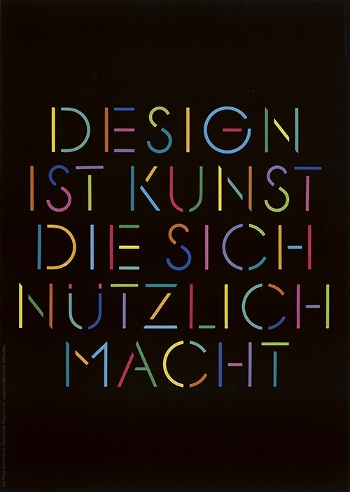 Pierre Mendell & Klaus Oberer, poster design for the exhibition Design is art, that makes itself