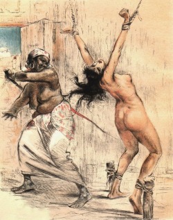 thegorean:  White kajira whipped by the Schendian mistress while the master of the house is away. 