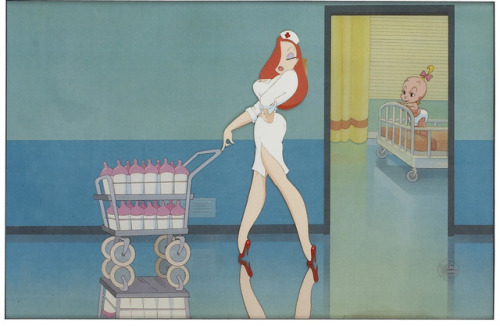 talesfromweirdland:Animation cels and production art from the 1989 Roger Rabbit short, Tummy Trouble