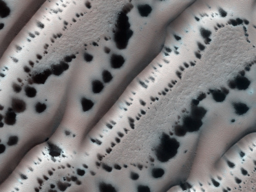 celestialreconnaissance:Welcome to winter on Mars! Mars has seasons just like Earth does, so while i