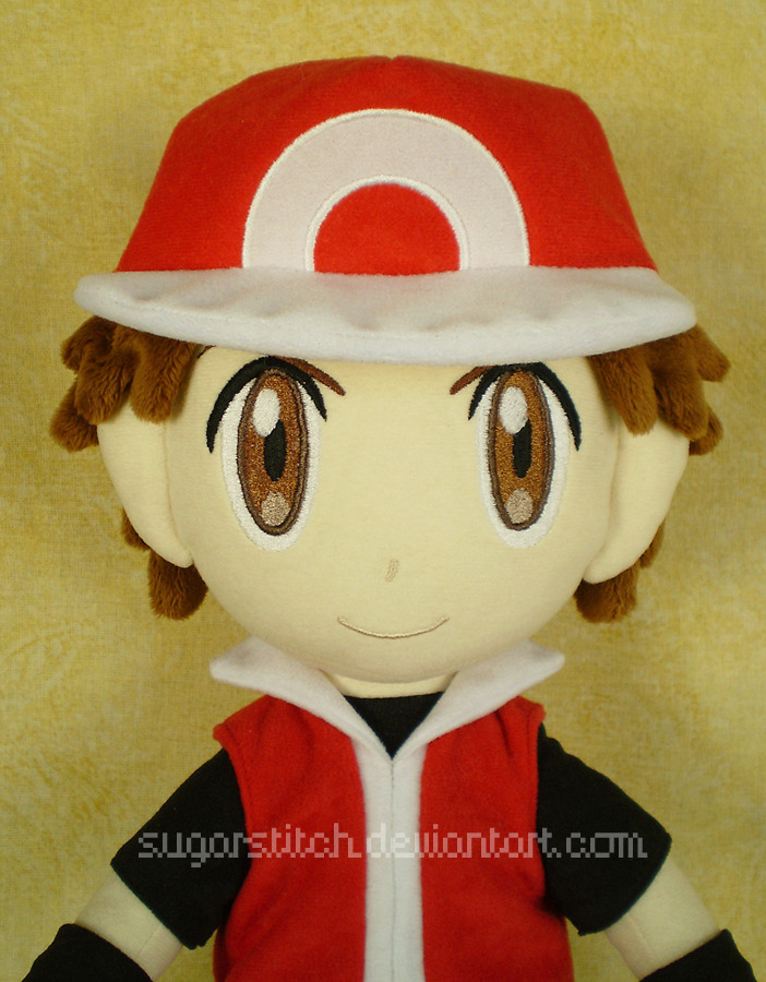 sugarstitchplush:  OOAK Trainer Red Custom Plush~! My (better late then never) way