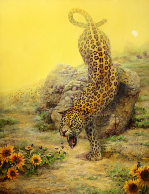 Martin Wittfooth (Canadian, b. 1981, Toronto, Canada, based Brooklyn, NY, USA) - Ēostre, 2016, Paint