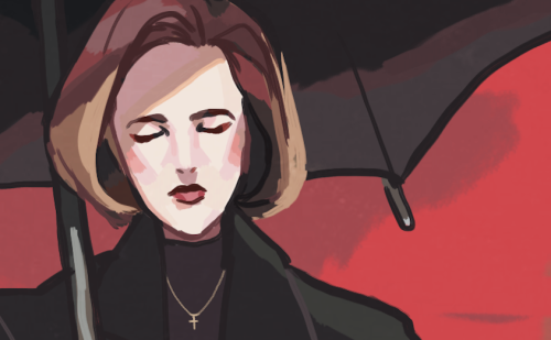 alexiadraws:  Thats a big umbrella, Scully print available