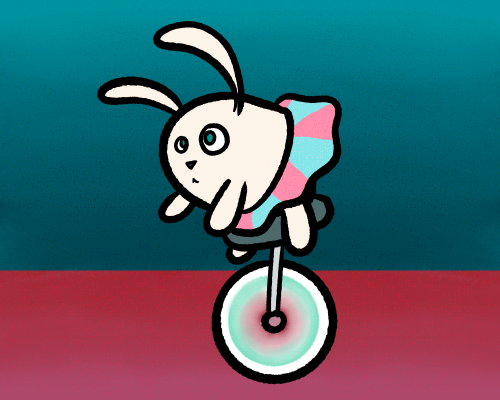 This was supposed to be simply a doodle.I do not know how “Mr. Bun on a Unicycle” wound up inked and