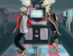 whyiseverythingonfire:  tweedvest:  Dance Dance Revolution A.K.A. Tunnel Vision: The Game …they’re playing Butterfly. And they’re playing barefoot because they’re dumb or they’re trying to prove how hardcore they are.  Your grip is better when