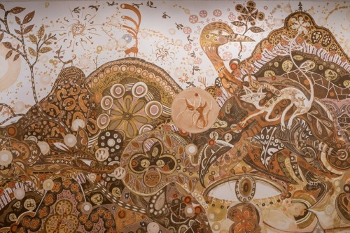 Yusuke Asai Paints Sprawling Earth Art Murals From Texan Soilat Rice GalleryJapanese artist Yusuke A