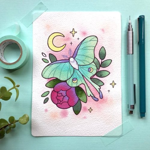 Kawaii Tattoo Flash Inspired Art Prints By missmichellecoffee 
