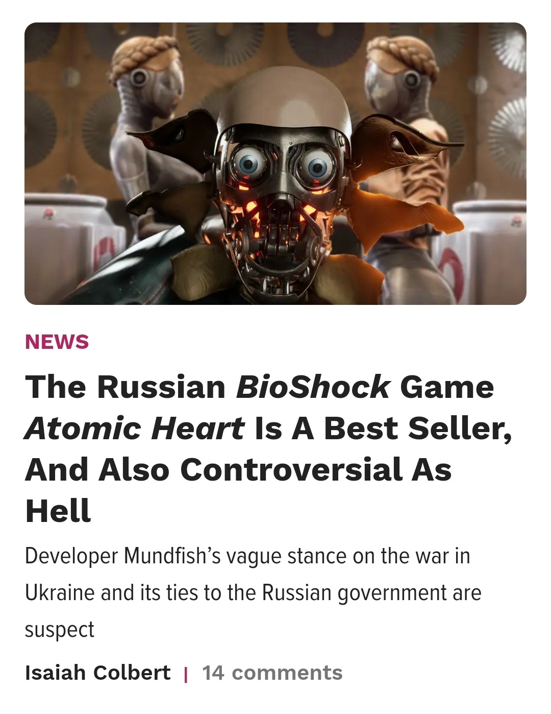 The Russian BioShock Game Atomic Heart Is A Best Seller, And Also  Controversial As Hell