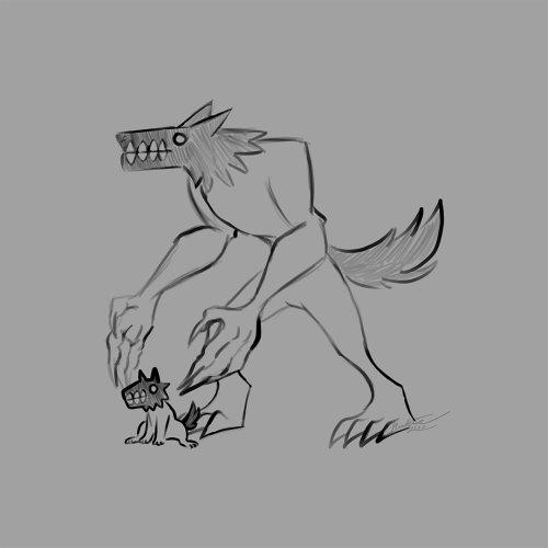 nuktia:a werewolf and his tiny son