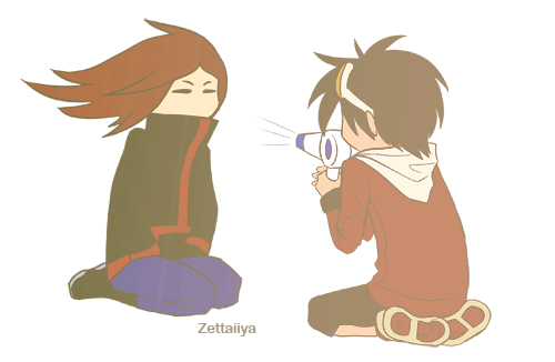 zettaiiya:Gold is fascinated by Silver’s hair, too.
