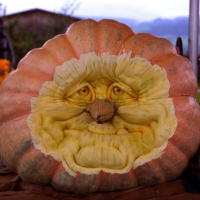 instagram:  Carving Pumpkin Sculptures with @villafanestudios  For more photos and