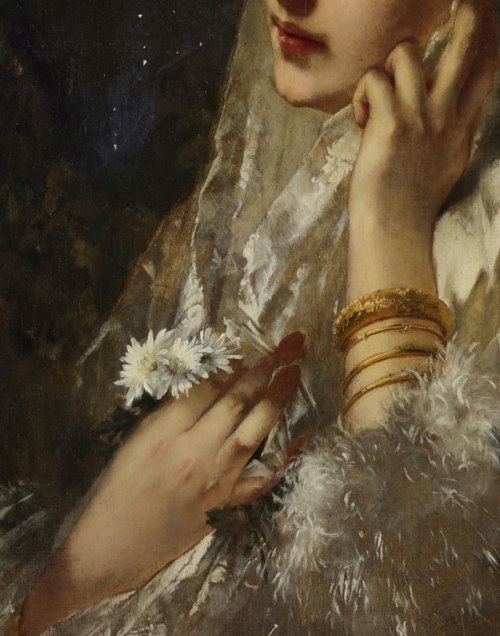 auriferis929:    Conrad Kiesel  (1846-1921)Jeune Espagnole (detail)  Конрад Кисель    (1846-1921)   )Jeune Espagnole. Фрагмент.