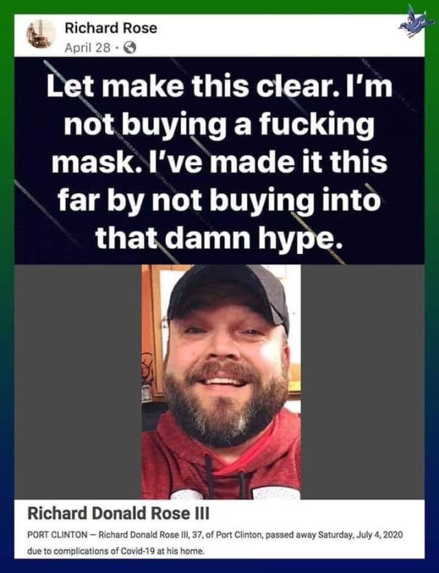 republicansaredomesticterrorists: See Richard deny reality.  See reality catch up with Richard.  See Richard die.  Don’t be like Richard.  Live.