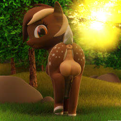 durpy337:   Early morning nature walk with Mocha the Doe~  There’s nothing better than morning wood.   c: