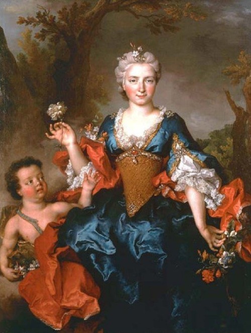 Françoise d'Escravayat, Marquise de la Barrière, as Flora (1741). Nicolas de Largilli&