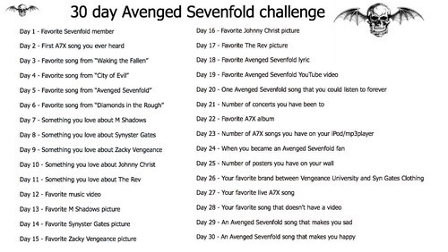 justsomeweirdblog:  Day 1 - Favorite Sevenfold member Okay so that would be Zacky Vengeance. I love 