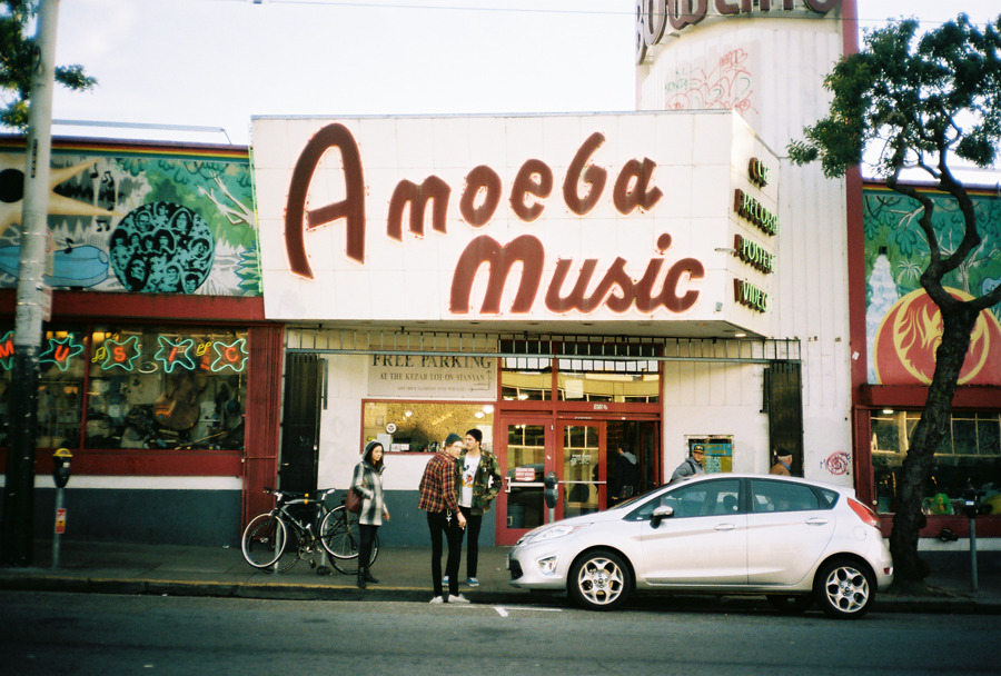 thebaxley:  Cayla, Brandon and Max in front of Amoeba SF 