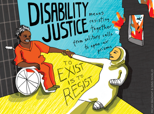 disabilityhistory:  Image Description: Painting of a dark-skinned disabled woman on left in a j