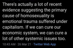 thecrowssideblog:moveslikebucky:oysters-aint-for-me:afloweroutofstone:Oh fuck yes Twitter is bringing back the 1970’s Maoist approach to gaynessok but hear me out- what if we just let them fix the economy and then stay gay Once they fix the economy