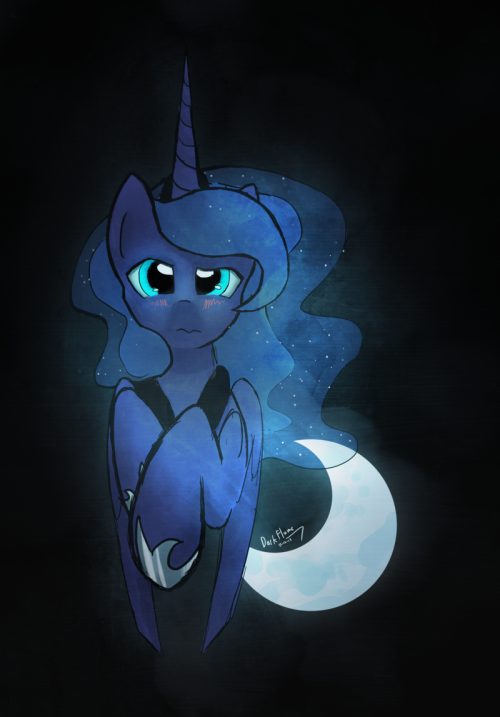 darkflame7:  A little doodle I did to relieve some of the stress during finals. It’s mostly over for me, but I’m still exhausted (Largely my own fault) and overall just feeling bleh. Drawing Luna is always a good way to get that out of my system.