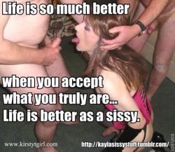 bigdaddyblog:  Accept your fate..you know you can’t please a woman..so become one and please REAL men..