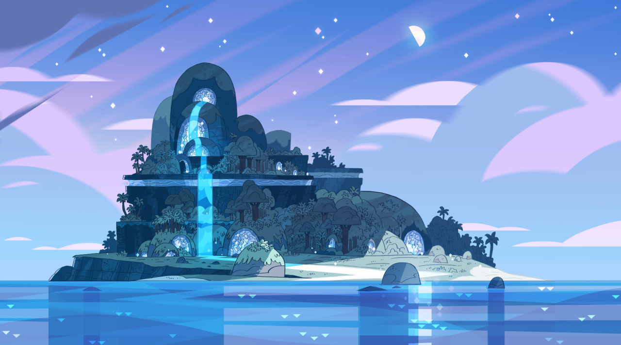 A selection of Backgrounds from the Steven Universe episode: Island Adventure Art