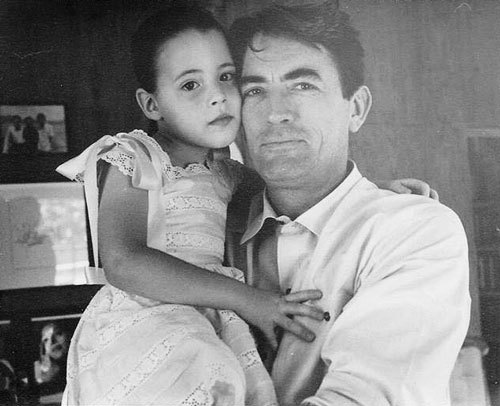 janesfonda:Gregory Peck and his daughter, Cecilia.