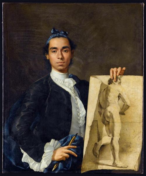 Self-Portrait of the Artist Holding an Academic DrawingLuis Meléndez (Spanish; 1716–1780)1746Oil on 