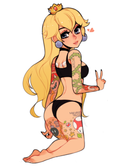 yugino: peach w tattoos