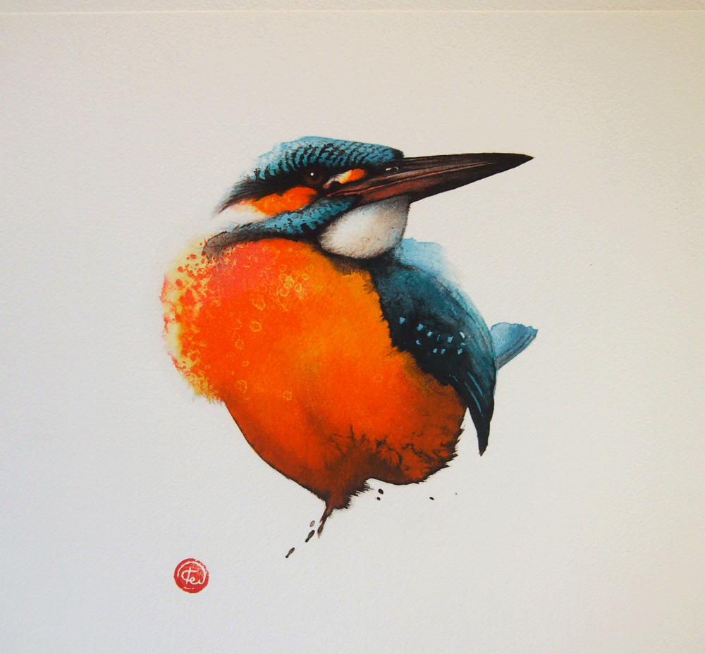 littlelimpstiff14u2: Karl Martens creates beautiful watercolours of birds with Calligraphy