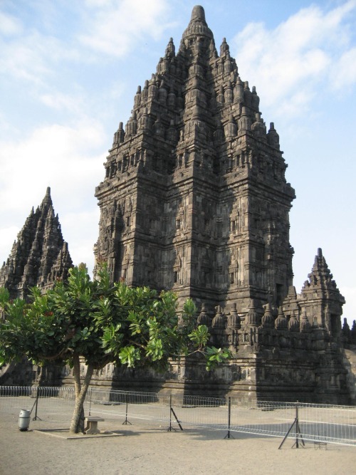 Prambanan Temple. Built in 9th century Indonesia and dedicated to the Hindu trinity of Brahma Vishnu