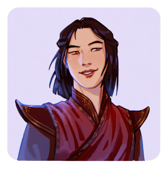 Colored digital portrait of Azula, she’s smirking confidently and looking to her left, her hair are shoulder-length and left loose