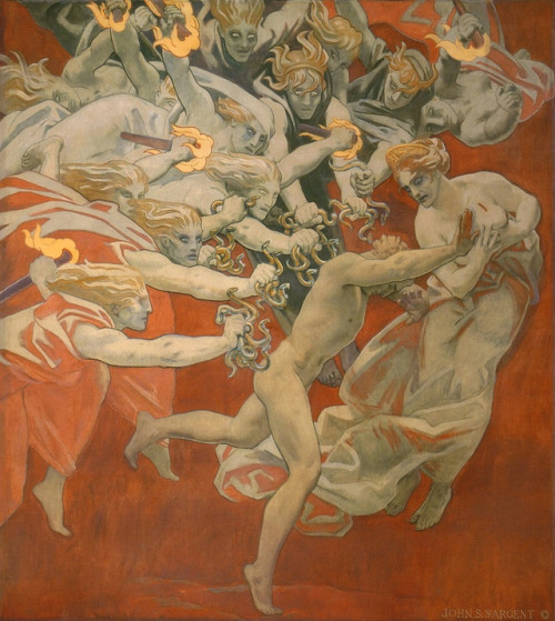 oldpaintings:Orestes Pursued by the Furies, 1921 by John Singer Sargent (American, 1856–1925)