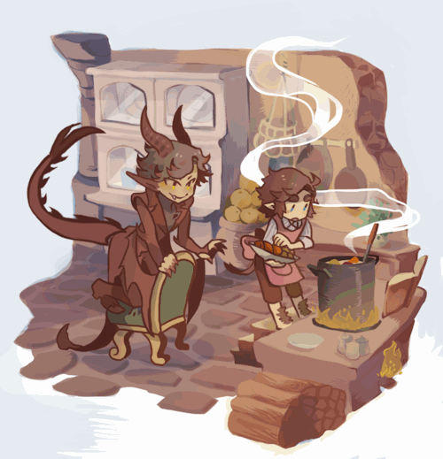 taiwanmelay:  S：prrrr…(抓抓)B：史矛革不要吵我，我正在煮晚餐！