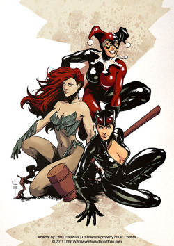 andresisbatman:  Gotham City Sirens by ~ChrisEvenhuis 