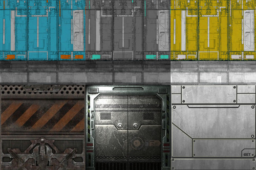 A mish-mash of Cyberpunk recolors and tile floors.Recolors of Mangosims’ wallsticker using @radioact