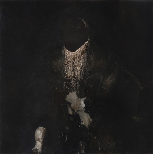 samsarat: Filifera, 2016, oil on wood, 100 x 100 cm  The Radiant Monk, 2016, oil on copper, 20 x 15 