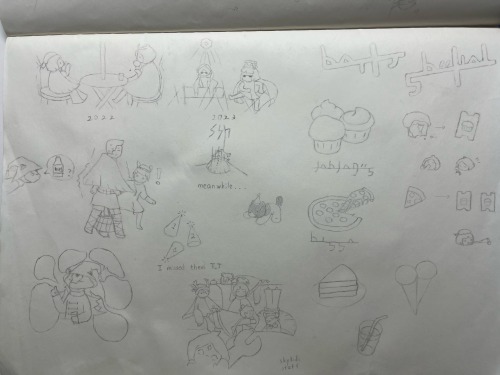 Find Some Doodles Ive Done Last Year, Cuddling With Granny.