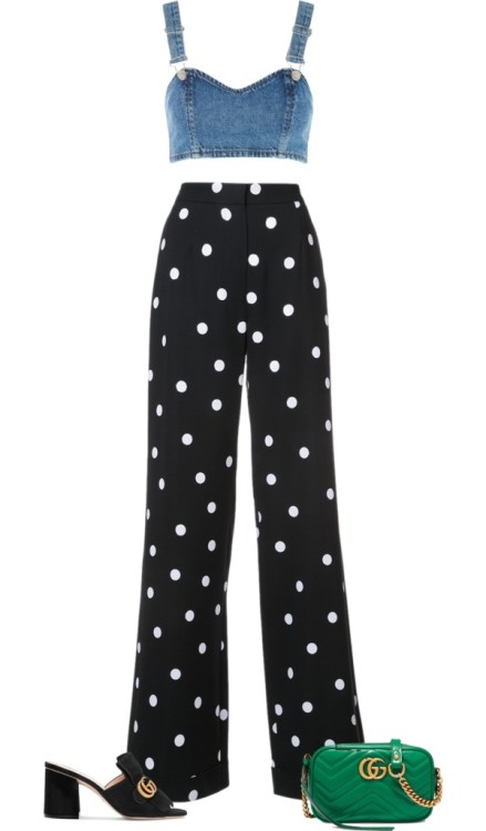 polka dot trousers van emerences met high-waisted pants