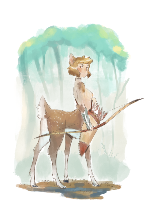 peroroh:  thinking about her again…EDIT:  i was looking through someone’s tags and i didn’t know cervitaurs were the name for deer centaurs! so thanks for teaching me that, tumblr stranger. :&gt;