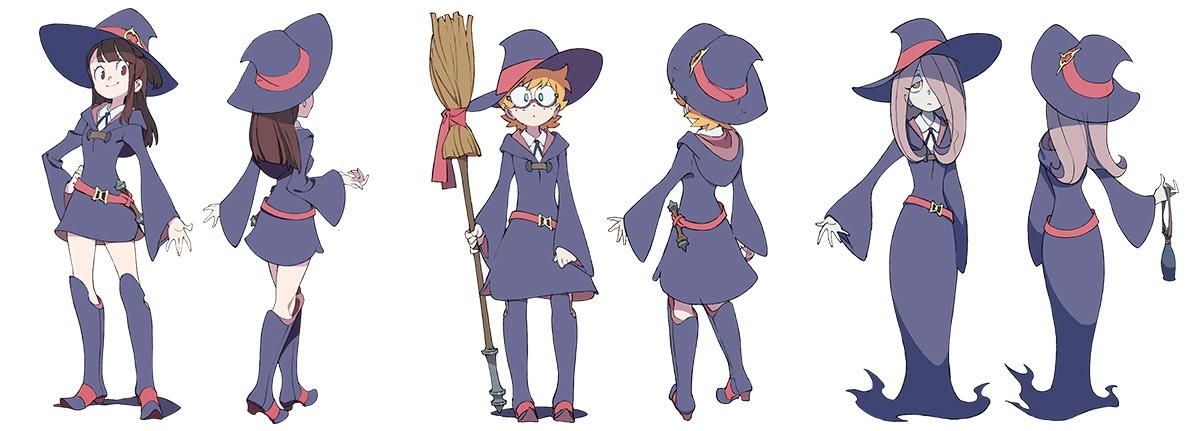 pkjd-moetron: Little Witch Academia TV anime character designs. Starts January 2017.