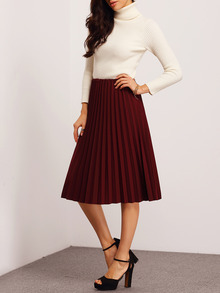 BURGUNDY PLEATED SKIRT$19.57