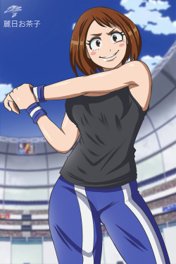 stretchnsin:   URARAKA OCHAKO ! ♥ I am at the second season now and just saw her fight against Bakugo! She actually turned out to be such a badass! ストレッチョ アンド シン ♥ COMISSIONS ARE OPEN! 