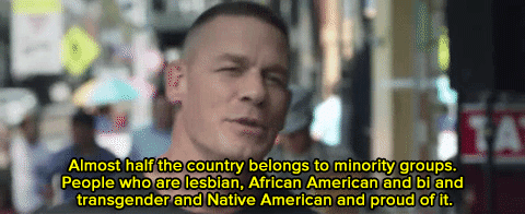 ohgodhesloose:  science-jumps:  darringtonshorthalt:  micdotcom: Watch: John Cena continues, “So, let’s try this one more time. Close your eyes.”   x    King  Worth noting that he protested loudly against the WWE doing a show in Saudi Arabia after