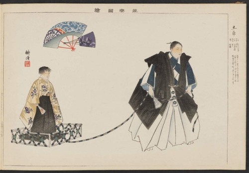 Prints from the series “Pictures of Nô Plays,” Part II, Section I (Nôgaku zue, kôhen, jô)by Tsukioka