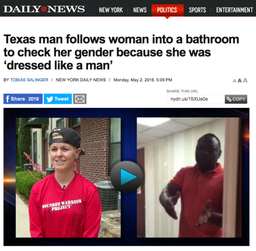 mediamattersforamerica:Trans people aren’t. the. ones. being. creepy. in bathrooms. h/t Carlos Maza