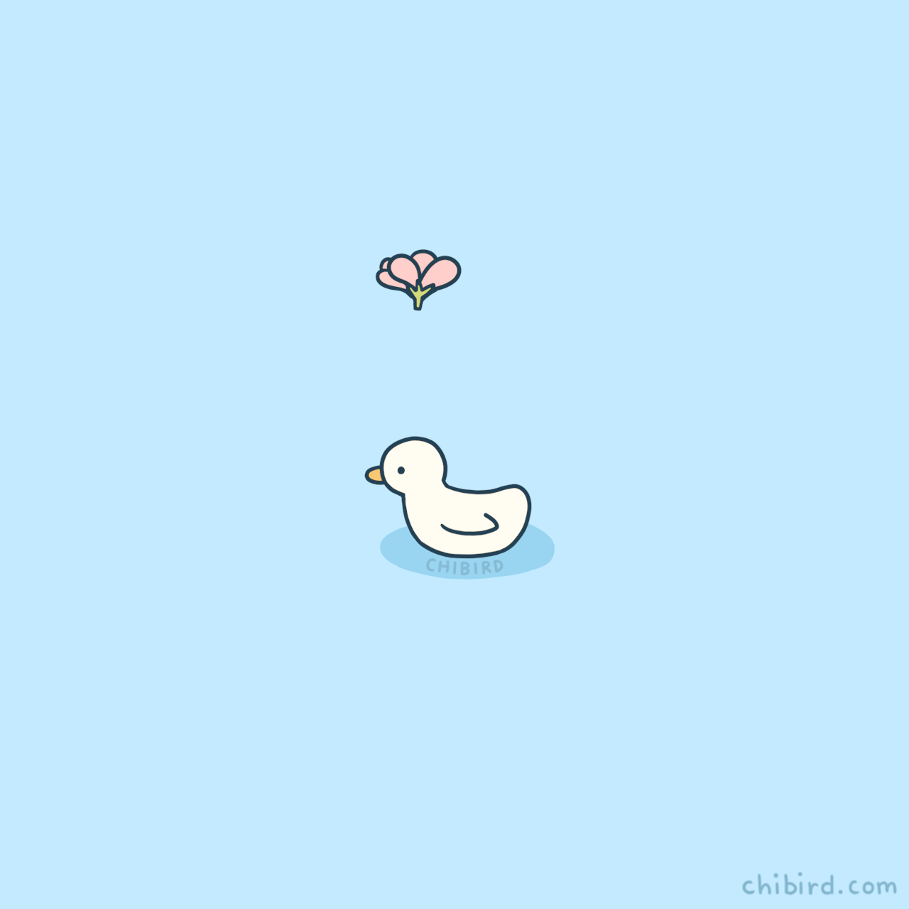 chibird — Flower-hat duck believes good things are coming...