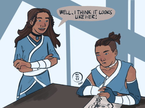 gingersnapped:  katara is a supportive little sister and sokka tries to paint the people he loves so that he never forgets what they look like again