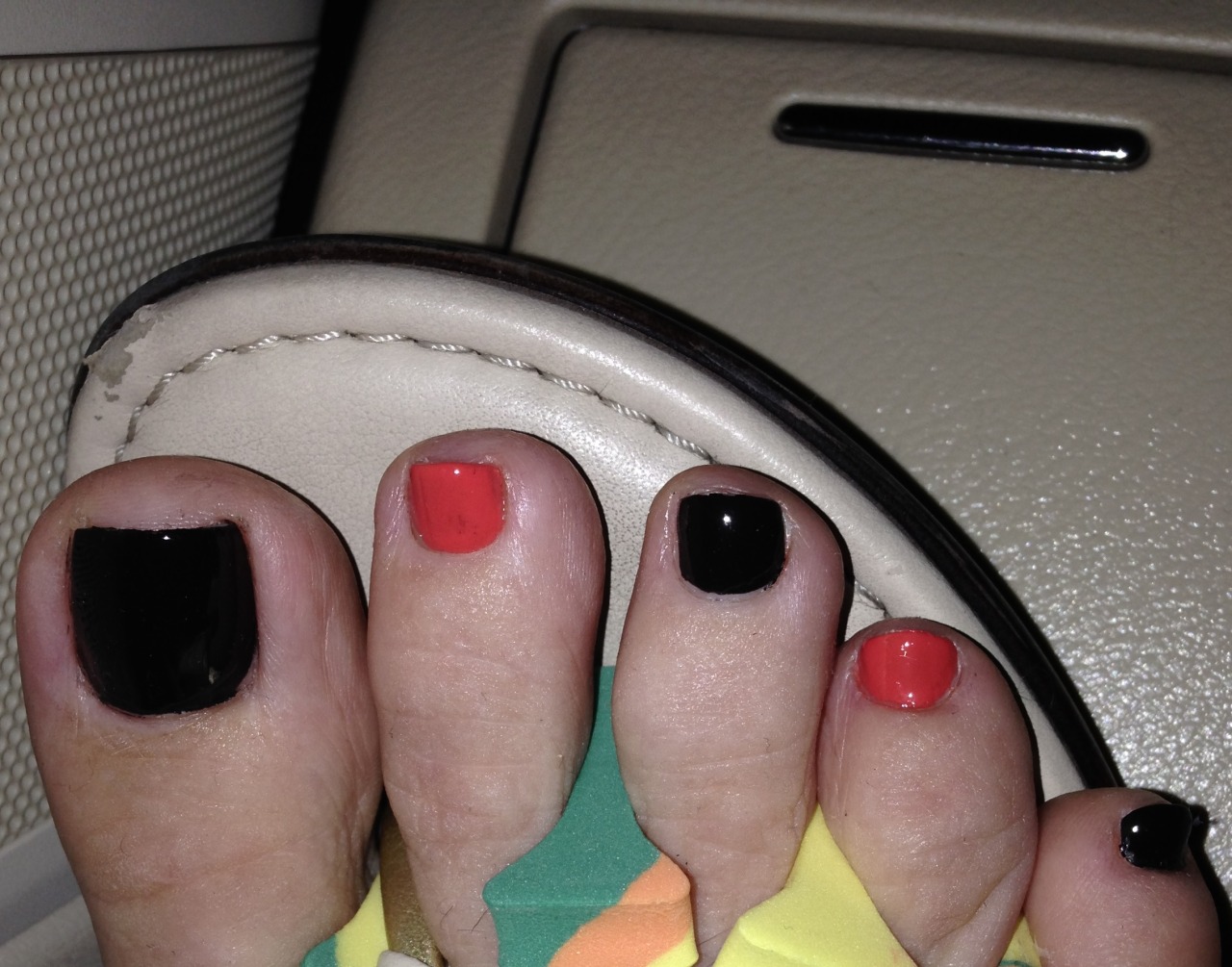 Halloween Toes.Â  Texted this to hub this morning.Â  Wait until I get some nice