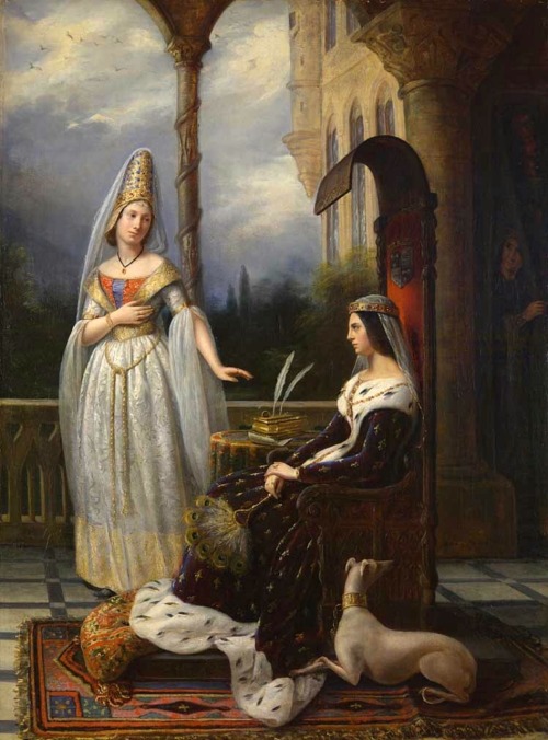 mariaslozak: skeleton-richard: songesoleil: Valentine de Milan et Odette de Champs-Divers.1837. Oil 